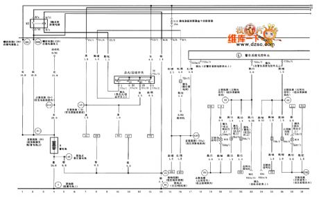 Storage battery、starter、X contact release relay、warning system electronic control unit circuit diagram