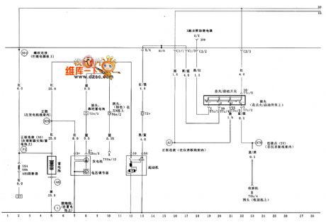 VW golf Generator、starter、voltage regualtor and Ignition/starting switch circuit diagram