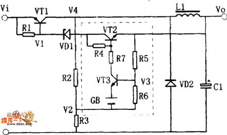 Switch regulator power supply circuit diagram made by three-terminal regulator