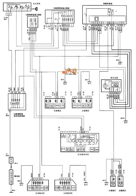 Dongfeng Citroen Picasso(2.0L) saloon car position Lamp circuit diagram