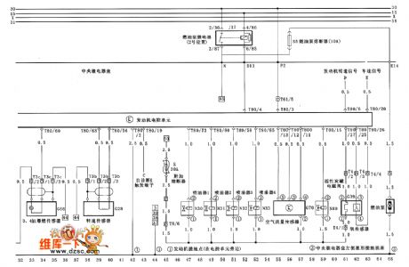 Santana AJR type engine M.3.8. type electronic control system circuit diagram (one)