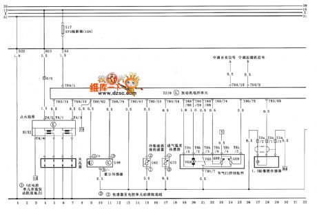 Santana AJR type engine M.3.8. type electronic control system circuit diagram