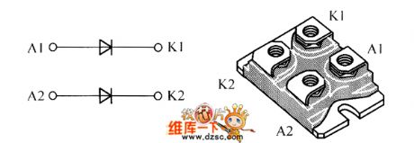 Crystal diode STTH20004VT1 internal circuit diagram