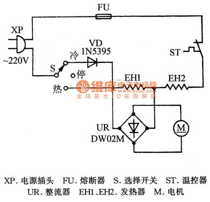 POKO TD-169C Hair dryer circuit diagram