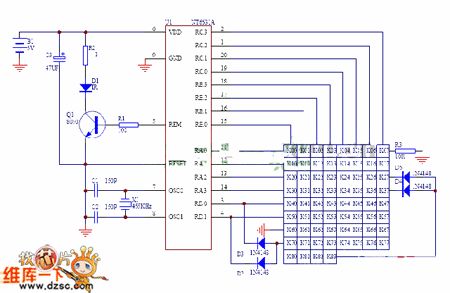 The remote control circuit diagram made of singlechip