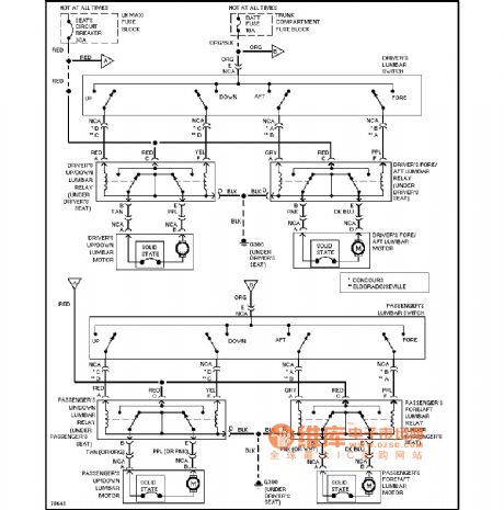 Cadillac seat lumbar circuit