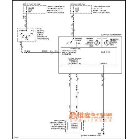 Cadillac photosensitive rearview mirror circuit
