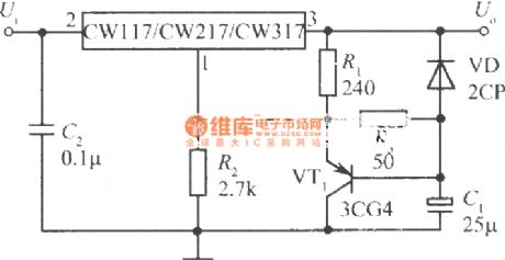 Slow start integrated regulated power supply circuit