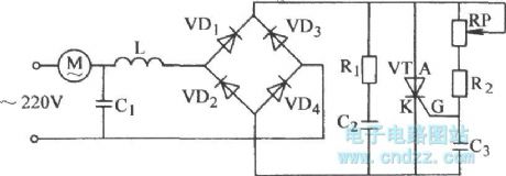 Ordinary thyristor stepless voltage regulator circuit