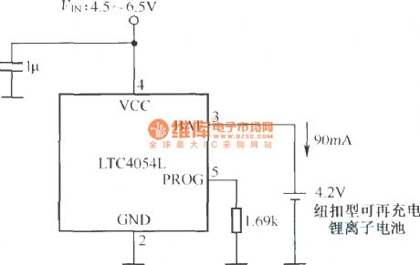 Button type rechargeable lithium ion battery charging circuit