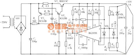 10V 1A precision regulated power supply circuit