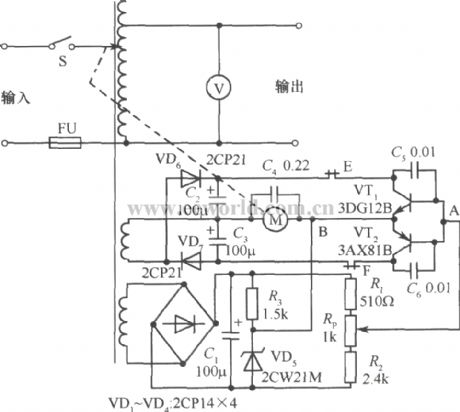 200W automatic voltage adjustment type AC stabilized voltage supply circuit diagram