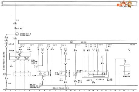JETTA AT、JETTA GT saloon car ignition system and sensor circuit diagram