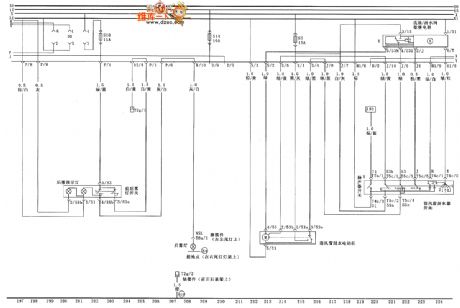 JETTA AT、JETTA GT saloon car rear foglight and front air window windshield wiper circuit diagram