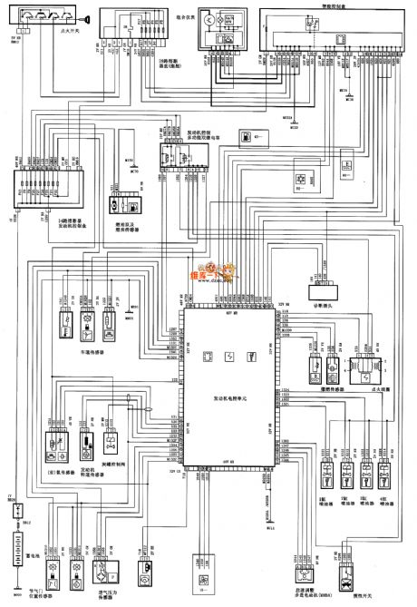 Dongfeng Citroen Picasso(2.0L) saloon car fuel injector and ignition system circuit diagram