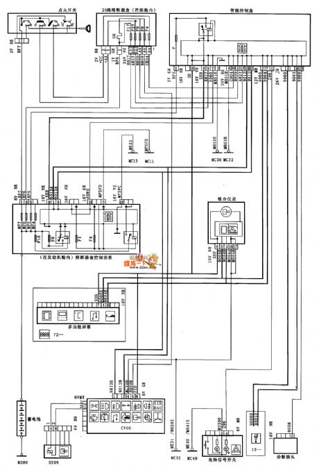 XSARA saloon car password transponder(manual transmission) circuit diagram