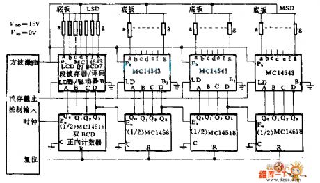 4 Direct drive LCD display circuit diagram