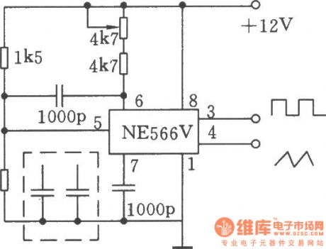 20kHz Waveform Generator composed of NE566V