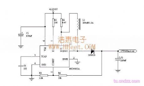 2.2~6V output 7V voltage booster circuit