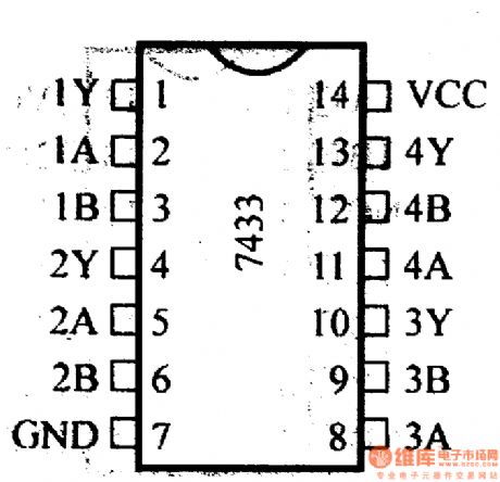 74 series digital circuit of 7433 74ALS33 quad-2 input nand buffer(OC)