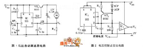 Composed of trigger and switch tube motor automatic speed governor circuit diagram