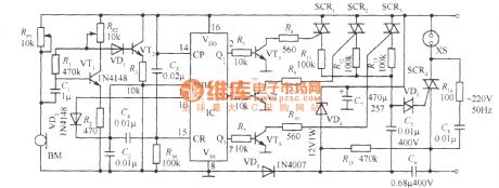 Sound control AC voltage regulator circuit