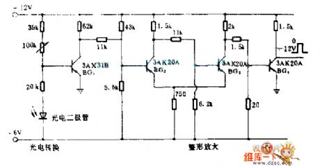 Optical amplification circuit used on CNC cutting machine