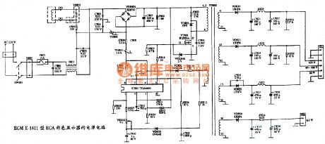The power supply circuit diagram of EGM E-1411 color display
