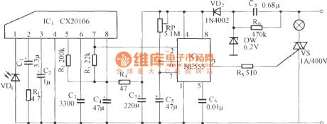 Infrared remote control delay light switch circuit diagram