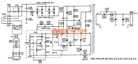 The power supply circuit diagram of GERAT WALL GW-200/200H type color display