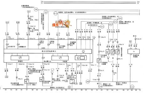 VW Passat Instrument board、braking warning lamp、steering warning lamp、sensor circuit diagram