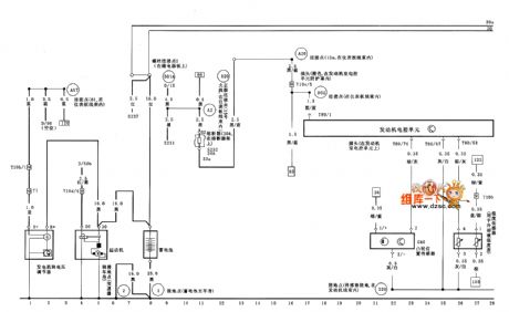VW Passat generator,starter,engine electronic control unit and sensor circuit diagram