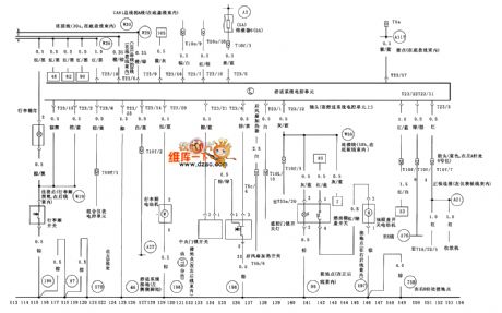 VW Passat comfort system electronic control unit,trunk floodlight, trunk lid switch circuit diagram
