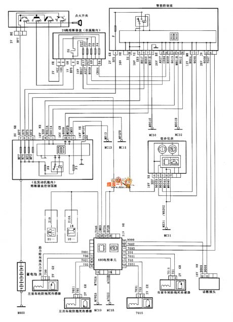XSARA saloon car wheel anti skid brake system(ABS) circuit diagram