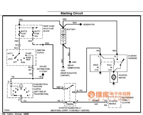 Cadillac starting circuit