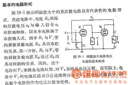 The basic form of two-stage amplifier voltage feedback circuit diagram