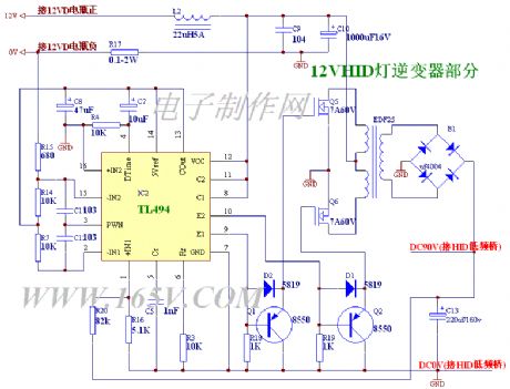 The inverter part of car 12V-HID lamp