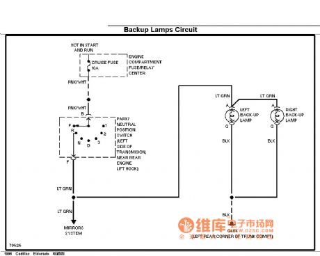 Cadillac backup lamps circuit