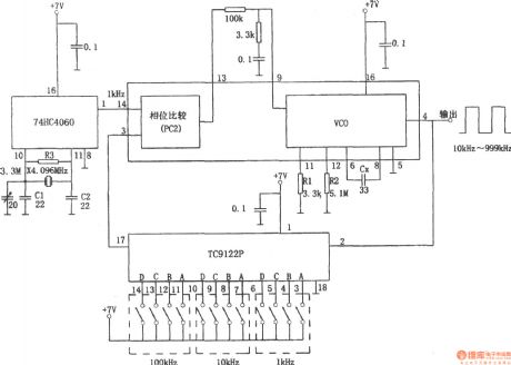 PLL pulse generator(74HC4060、TC9122P)