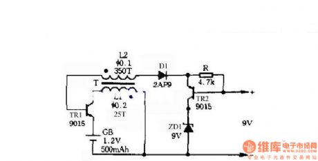 Self-control digital inverter power supply circuit diagram:1.2V rising to 9V