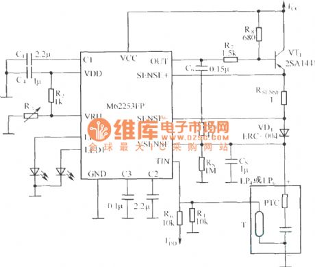 Lithium ion battery charging circuit with M62253FP