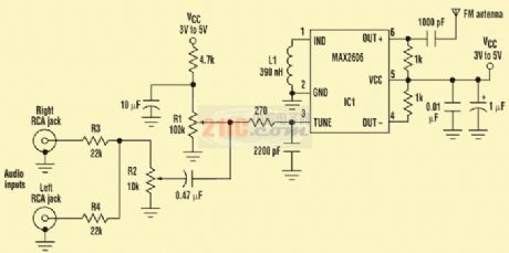MAX2606FM Wireless transmitter circuit diagram