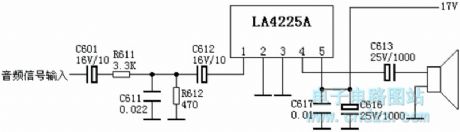 LA4225A audio power amplifier circuit diagram