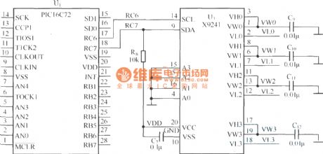 PIC16C72 and X9241 interface circuit