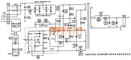The power supply circuit diagram of GREAT WALL GW-300/300C type color display