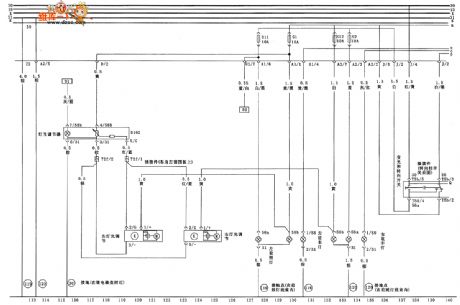 Saloon car headlamp,passing light adjustment,parking lamp and turn light circuit diagram