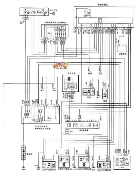 XSARA saloon car door opening information circuit diagram
