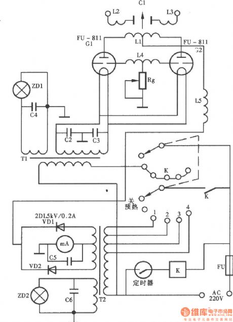 USW-B ultrashort wave electrizer circuit
