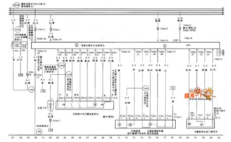 VW Passat front row right side door electronic control unit circuit diagram