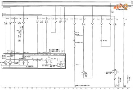 JETTA AT, JETTA GT saloon car fuel gauge,oil pressure warning,digital clock circuit diagram